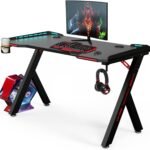 bigzzia Gaming Desk RGB Lighting Home Office Desk