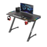 TWISTED MINDS Z SHAPED GAMING DESK CARBON FIBER TEXTURE - RGB