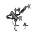 Twisted Minds Premium Triple Monitor Arm, Stand And Mount For Gaming And Office Use 17" - 27" Up To 7 KG With USB Ports - Black