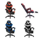 XUANFEI Office Chair Gaming Chair Adjustable Arms Reclining Swivel Chair Computer Footrest Play Games Watch Video (Color : Steel Chair Legs)