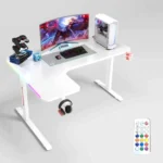 طاولة القيمنق L لزاوية الغرفة مع إضاءة GT11) RGB) - يسار