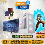 Gaming PC |1TB | 16 GB Ram |RTX4060 | Intel Core i5-12400F With GS PRO Gaming Monitor | 27″ | | 180 Hz | 0.5ms | FAST IPS Curve with Light up Combo Kit Bundle Bundle