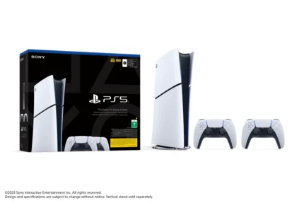 PS5 Slim Console Digital with Two Dualsense Wireless Controller Bundle