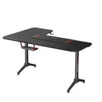 Gamax HY-R Gaming Table (L-Shaped) 160*100*75cm with Mousepad Right - Black ( Installation not included ) - Image 3