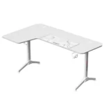 Gamax HY-L Gaming Table (L-Shaped) 160*100*75cm with Mousepad Left - White ( Installation not included )