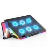 Adjustable Laptop Cooling Pad with 6 Fans and RGB Light X8