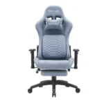 Gamax BS-7966 Gaming Chair with Headrest, Lumbar Pillow and Footrest-Light Blue