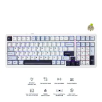 AULA F99 Wireless Mechanical Keyboard | 98% Gasket Mount | Reaper Switch | RGB | Blue White Black - Image 2