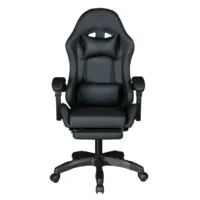 Gadgeton Imperial Series PVC Leather Gaming Chair With Footrest - Black