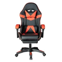 Gadgeton Imperial Series PVC Leather Gaming Chair With Footrest - Black/Red