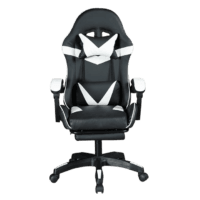 Gadgeton Imperial Series PVC Leather Gaming Chair With Footrest - WHITE