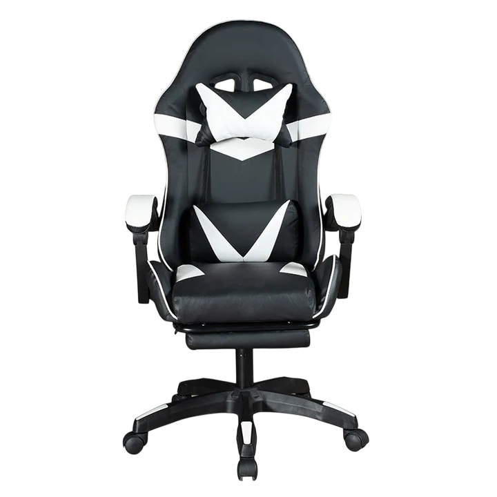 Gadgeton_Imperial_Series_PVC_Leather_Gaming_Chair_With_Footrest_-_Black_White (1)-Photoroom Gadgeton Imperial Series PVC Leather Gaming Chair With Footrest - WHITE - Image 1